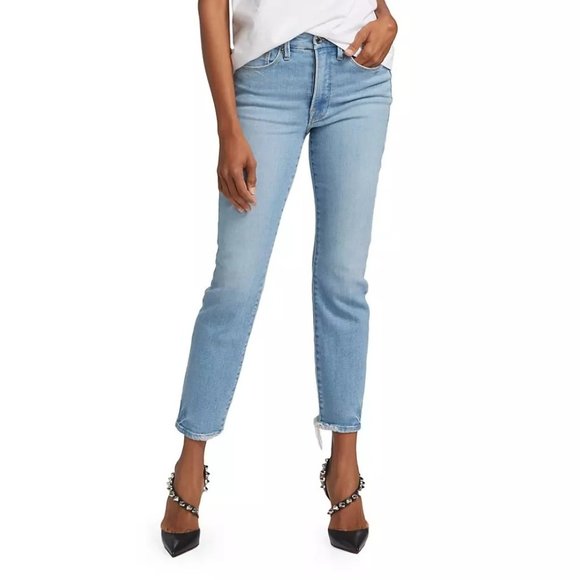 GOOD AMERICAN Good Legs High-Rise Cigarette Jeans indigo014 - NWT - Size 00 - Picture 1 of 3